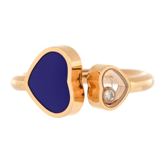Chopard Happy Hearts Ring 18K Rose Gold and Lapis Lazuli with 1 Floating Diamond