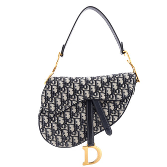 Christian Dior Saddle Handbag Oblique Canvas Medium