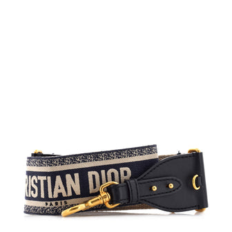 Christian Dior Logo Shoulder Strap Embroidered Canvas
