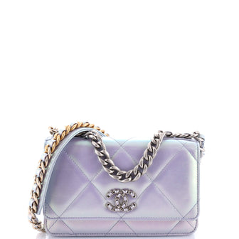 Chanel 19 Wallet on Chain Quilted Iridescent Calfskin
