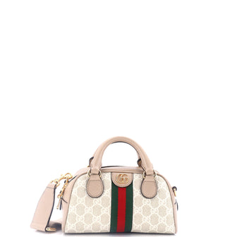 Gucci Ophidia Convertible Boston Top Handle Bag GG Coated Canvas Mini
