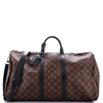 Louis Vuitton Keepall Bandouliere Bag Macassar Monogram Canvas 55
