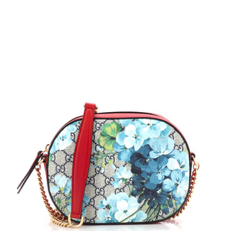 Gucci Chain Crossbody Bag Blooms Print GG Coated Canvas Mini