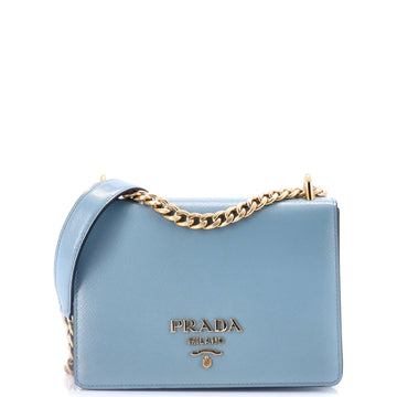 Prada Chain Flap Bag Vernice Saffiano Leather Small