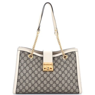 Gucci Padlock Chain Tote GG Coated Canvas Medium