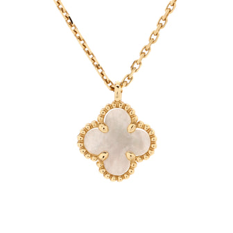 Van Cleef & Arpels Sweet Alhambra Pendant Necklace 18K Yellow Gold and Mother of Pearl