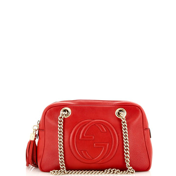 Gucci Soho Chain Zip Shoulder Bag Leather Small