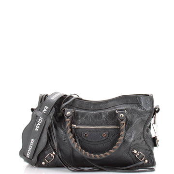 Balenciaga Logo Strap City Classic Studs Bag Leather Small