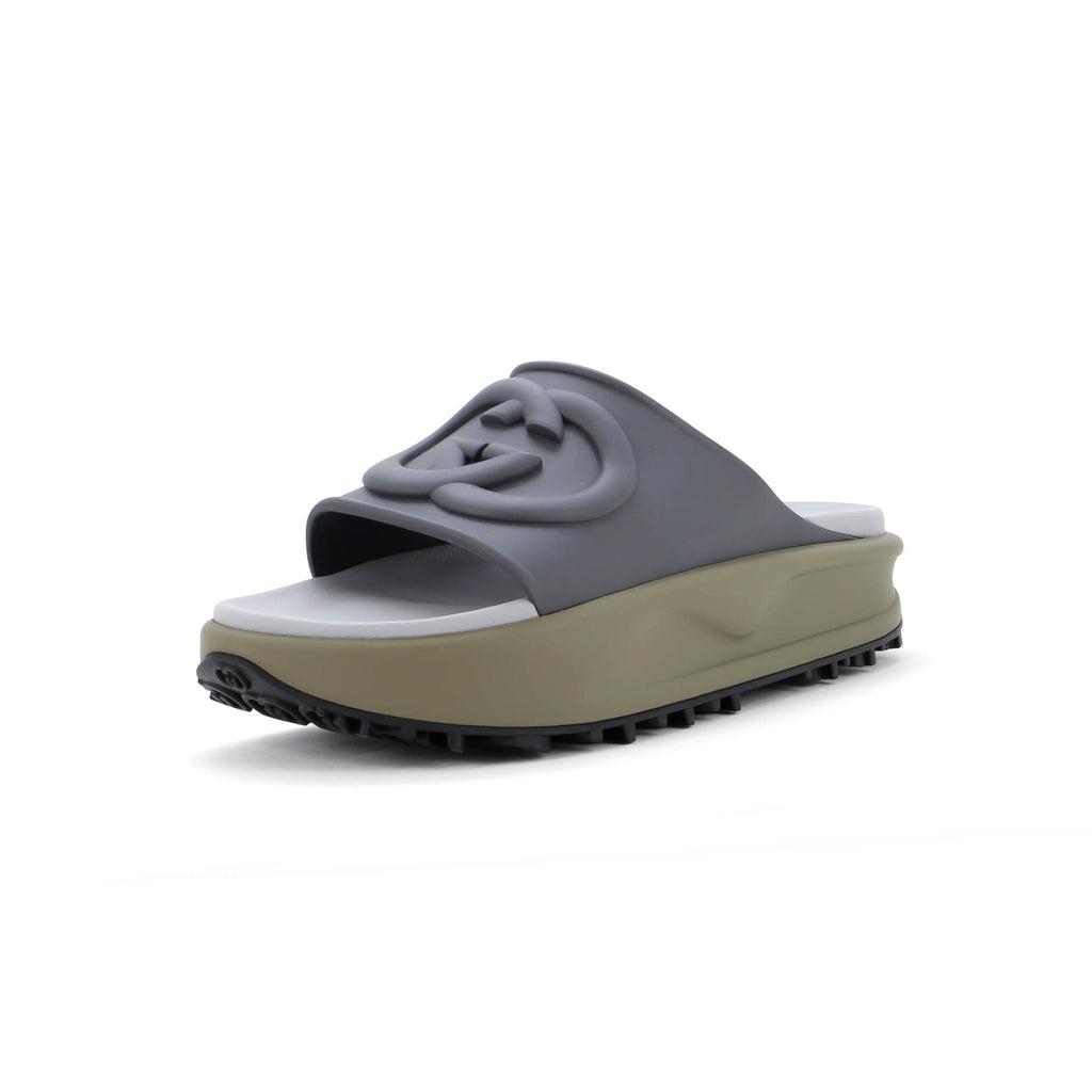 Gucci Interlocking G Platform Slide Sandals GG Rubber 299370 display picture 2