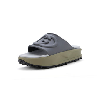 Gucci Interlocking G Platform Slide Sandals GG Rubber