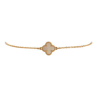 Van Cleef & Arpels Sweet Alhambra Bracelet 18K Yellow Gold and Mother of Pearl
