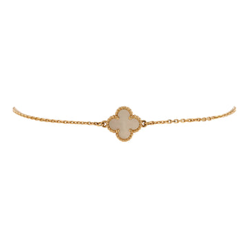Van Cleef & Arpels Sweet Alhambra Bracelet 18K Yellow Gold and Mother of Pearl