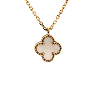 Van Cleef & Arpels Sweet Alhambra Pendant Necklace 18K Yellow Gold and Mother of Pearl