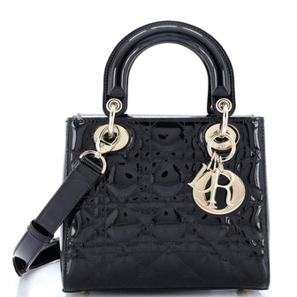 Christian Dior Lady Dior Bag Cannage Quilt Patent Small