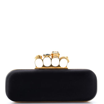 Alexander McQueen Knuckle Box Clutch Satin Long