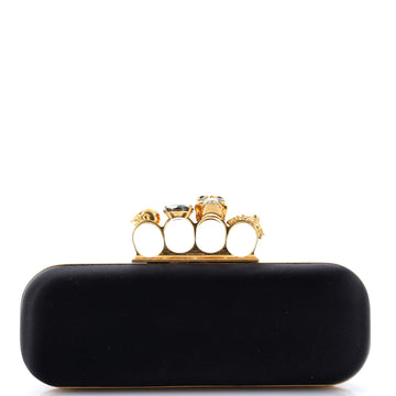 Alexander McQueen Knuckle Box Clutch Satin Long