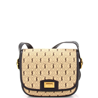Saint Laurent Flap Satchel Monogram All Over Canvas and Leather Small