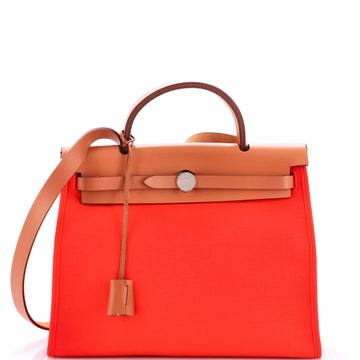 Hermes Herbag Zip Leather and Toile 31