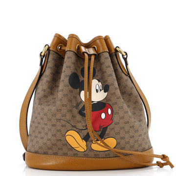 Gucci Disney Mickey Mouse Bucket Bag Printed Mini GG Coated Canvas