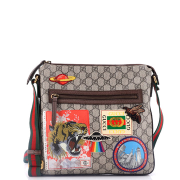 Gucci Courrier Zip Messenger GG Coated Canvas with Applique Medium