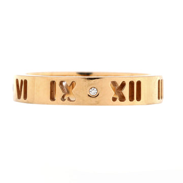Tiffany & Co. Atlas Pierced Ring 18K Rose Gold and Diamonds 3.5mm