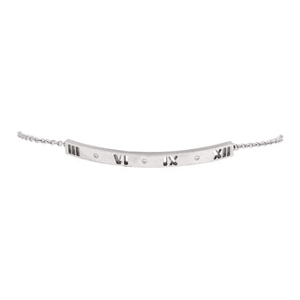 Tiffany & Co. Atlas Pierced Bar Chain Bracelet 18K White Gold with Diamonds