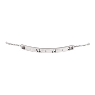 Tiffany & Co. Atlas Pierced Bar Chain Bracelet 18K White Gold with Diamonds
