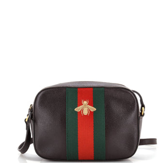 Gucci Bee Web Camera Bag Leather
