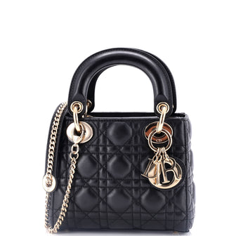 Christian Dior Lady Dior Chain Bag Cannage Quilt Lambskin Mini