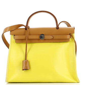 Hermes Herbag Zip Leather and Toile 31