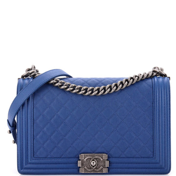 Chanel Boy Flap Bag Quilted Caviar New Medium