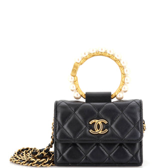 Chanel Pearl Crown Clutch with Chain Quilted Lambskin
