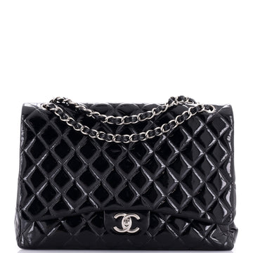 Chanel Classic Double Flap Bag Quilted Patent Maxi