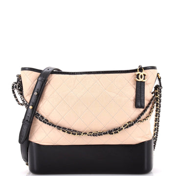 Chanel Bicolor Gabrielle Hobo Quilted Aged Calfskin Large