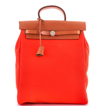 Hermes Herbag A Dos Zip Backpack Toile and Leather