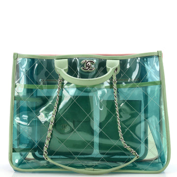 Chanel Coco Splash Shopping Tote Quilted PVC With Lambskin Medium