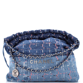 Chanel 22 Chain Hobo Denim with Sequins Medium