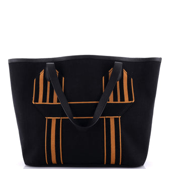 Hermes Pursangle Tote Canvas with Leather