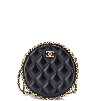 Chanel Chain Around Round Clutch with Chain Quilted Lambskin