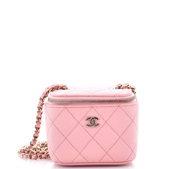 Chanel Classic Vanity Case with Chain Quilted Caviar Mini