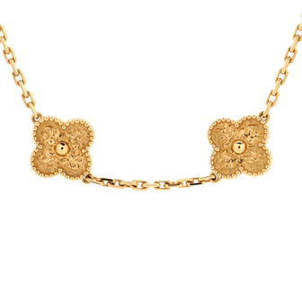 Van Cleef & Arpels Vintage Alhambra 10 Motifs Necklace 18K Yellow Gold