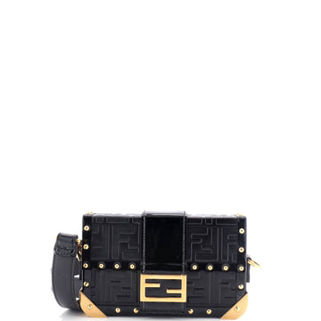 Fendi Baguette Trunk Bag Zucca Embossed Leather Mini