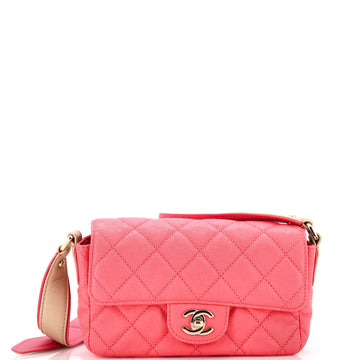 Chanel Buckle Strap CC Messenger Bag Quilted Caviar Small