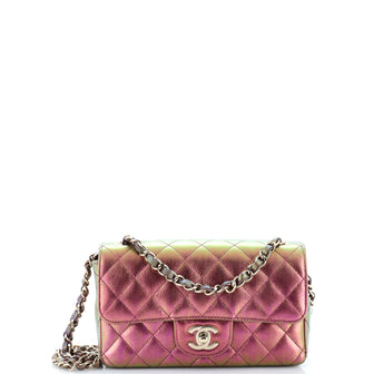 Chanel Classic Single Flap Bag Quilted Iridescent Lambskin Mini