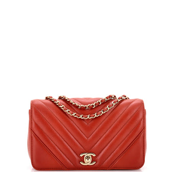 Chanel Statement Flap Bag Chevron Calfskin Small