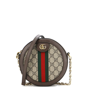 Gucci Ophidia Round Shoulder Bag GG Coated Canvas Mini