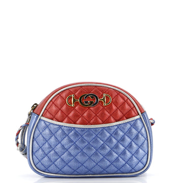 Gucci Trapuntata Camera Shoulder Bag Quilted Laminated Leather Mini