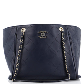 Chanel CC Open Shopping Tote Stitched Leather Large