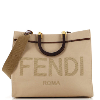 Fendi Sunshine Shopper Tote Canvas Medium