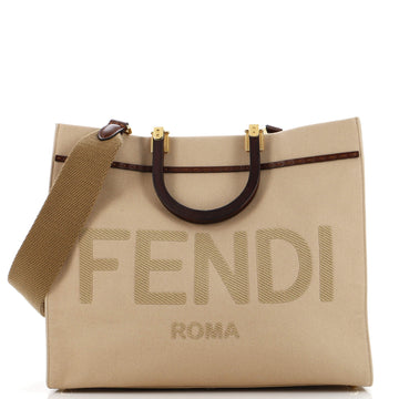 Fendi Sunshine Shopper Tote Canvas Medium